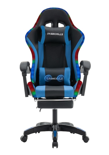 Fashcolle Blue Star Işıklı - Masaj Özellikli Oyuncu Koltuğu Mavi-siyah