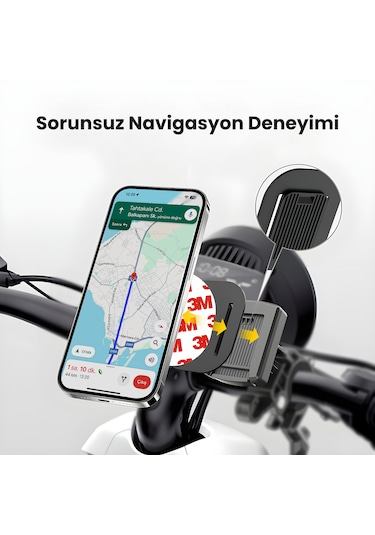 Bix Bph06 Gidon Bağlantılı Motosiklet Bisiklet Telefon Tutucu