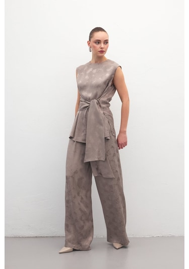 Sateen Camila Pantolon - Vizon-137189 Vizon