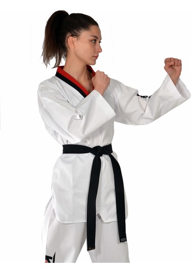 Haşado Pum Yaka Taekwondo Elbisesi Beyaz
