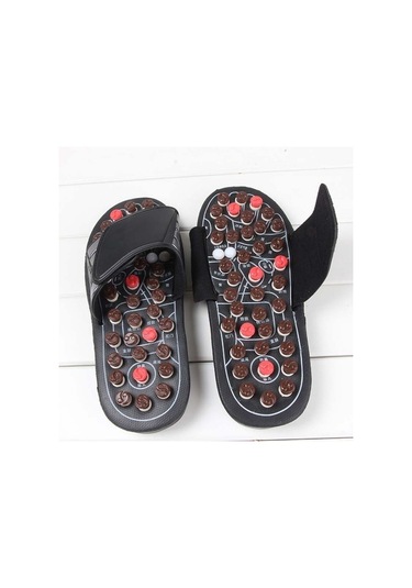 Sağlık Akupunktur Refleksoloji Shiatsu Bahar Döner 3d Ayak Masaj Terlik Omurga Sandal Vücut Detoks Ayak Masaj Ayakkabı Ayak Bakım Aracı Lk22ar Siyah