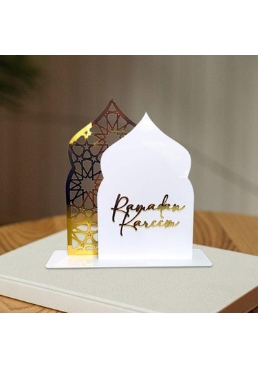 Lijinxu Ramazan Masa İşareti Süsleme Hediyesi Beyaz-altın