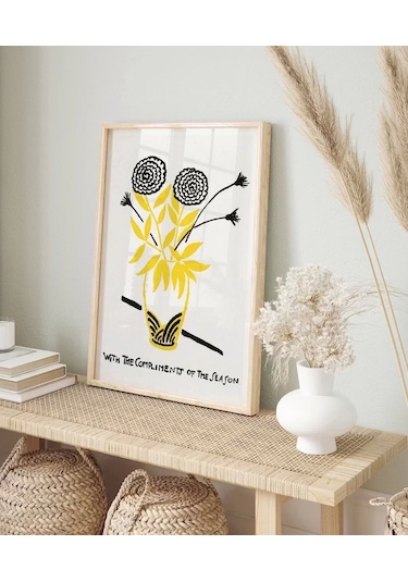 Çerçevesiz Poster Vazoda Çiçek