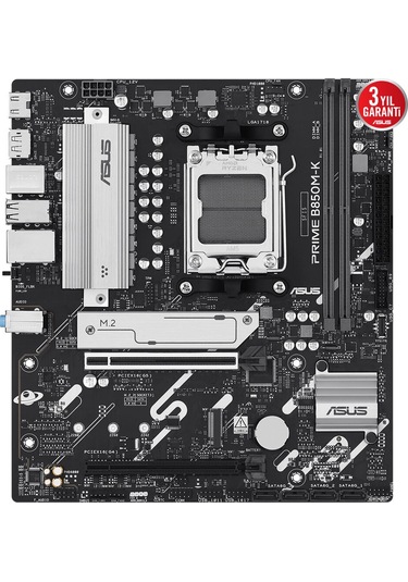 Asus Prıme B850m-k, 2xddr5, 2x M.2, Dp, Hdmı, Am5 Soket Anakart
