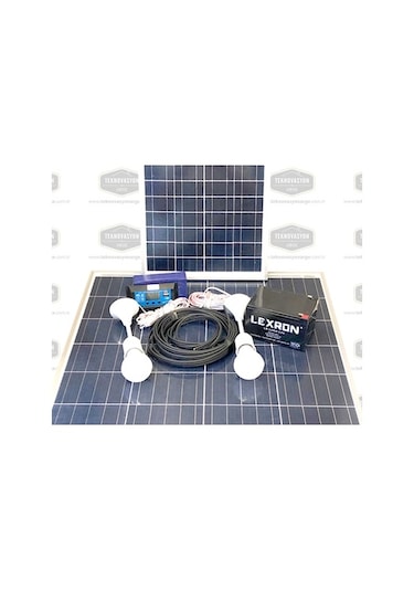 10 Watt Güneş Paneli Aydınlatma Paketi Solar Paket