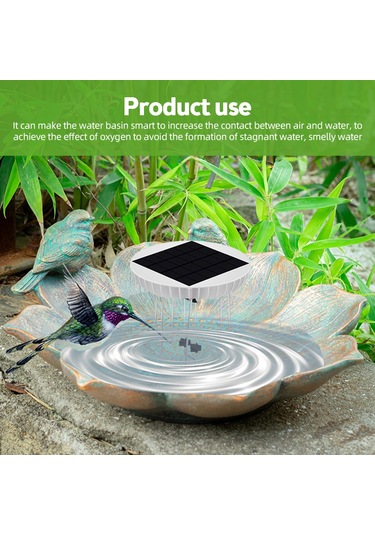 Ximistore9 Güneş Enerjili Su Dalga Yapıcı - Ip65 Su Geçirmez, 5v 2w Panel, 1500mah Pil İle Kuş Banyosu Ve Akvaryum İçin