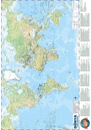 Dünya Siyasi-Fiziki Haritası 50x70- Mep Medya