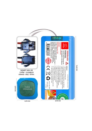 Anker Eufy Robovac 15c 3500mah Uyumlu Robot Süpürge Pili A3503bs-ank-007