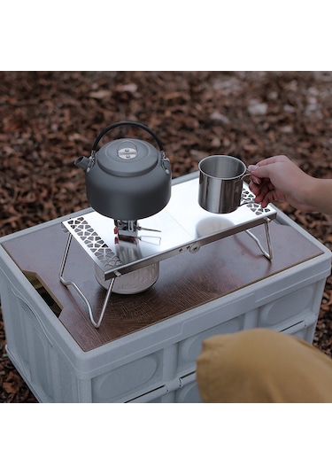 Wezone Dış Mekan Çelik Katlanabilir Tablo - Hafif, Taşınabilir, 35cm Genişlik, Çanta İçerir Gümüş