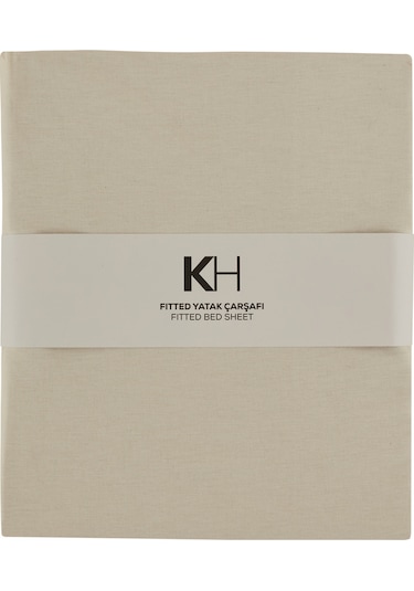 Karaca Home Basic %100 Pamuk Tek Kişilik Lastikli Çarşaf Ekru