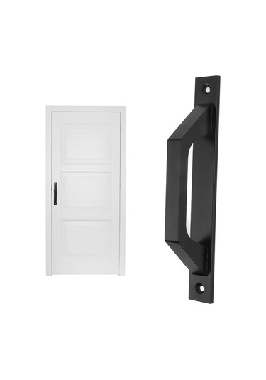 Yaozixa Kuvvetli Metal Kayar Barn Kapı Kolu, Elektroplajlı Siyah, Kolay Kurulum, Ahşap Kapılar İçin, 9713-200 Modeli