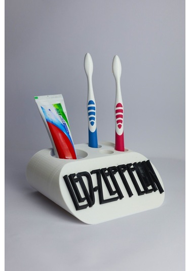 Led Zeppelin - Dekoratif Diş Fırçalık Beyaz