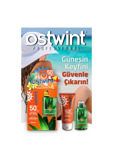 Ostwint SPF50+  Güneş Kremi + Güneş Sonrası Aloe Vera Jel 2 x 100 ML