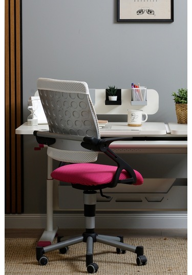 Creo Mobili Yükseklik Ayarlı Vega Plus Çalışma Sandalyesi, Ofis Ve Bilgisayar Koltuğu Beyaz/fuşya Gri Creo Mobili Yükseklik Ayarlı Vega Plus Çalışma Sandalyesi, Ofis Ve Bilgisayar Koltuğu Beyaz/fuşya Gri