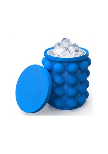 1 Adet, Plastik Buz Kovası, Hızlı Soğuk Koruma Buz Makinesi, Buz Yapma Şarap Kapları, Boyu Kovası Dairesel Buz Buz Kovası 57007246 Mavi