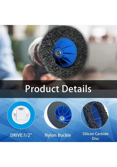 Gateesat 1 Adet Zımpara Fırçası Jant Disk Cila Parlatma Pas Temizleme Seti Araç Bakım Aracı