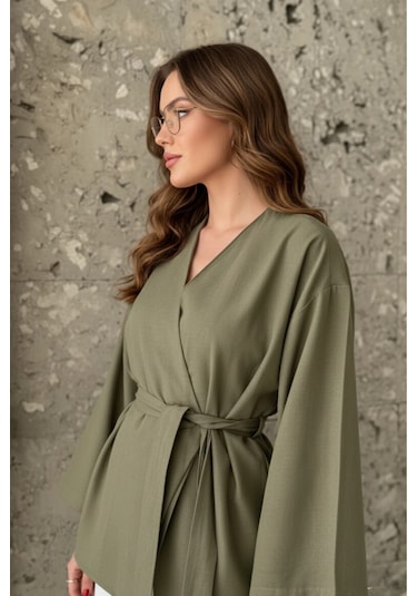 Kadın Kuşaklı Kimono 1177 Haki