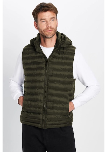 Erkek Slim Fit Dar Kesim Astarlı Rüzgar Geçirmez Cepli Haki Çıkarılabilir Kapüşonlu Şişme Yelek-32083 Haki Erkek Slim Fit Dar Kesim Astarlı Rüzgar Geçirmez Cepli Haki Çıkarılabilir Kapüşonlu Şişme Yelek-32083 Haki