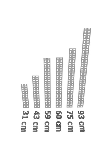2 Adet Paslanmaz Çelik Raf Siperlik - Siperatör, Koruma 59 Cm Galvaniz