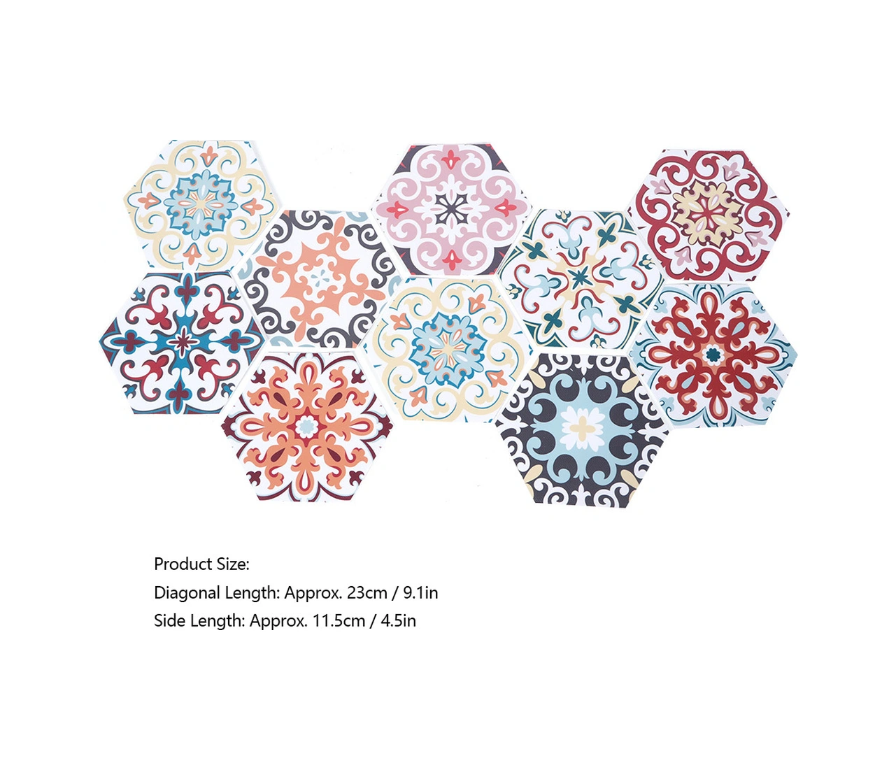 Geeroyoo Pvc Hexagon Dekoratif Zemin Çiviği - Otomatik Yapışkan, Su Geçirmez, Ev Dekoru İçin Mükemmel 10 Adet Diğer