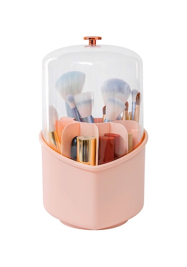 Youtek 360 Derece Dönebilen Büyük Kapasiteli Pembe Kalp Şekilli Kozmetik Saklama Kutusu, Masaj Ve Tuvalet İçin Pratik Çözüm Pembe