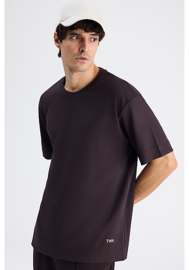 Twn Relaxed Fit Kahverengi Düz T-shirt 6ec146171622m Çok Renkli