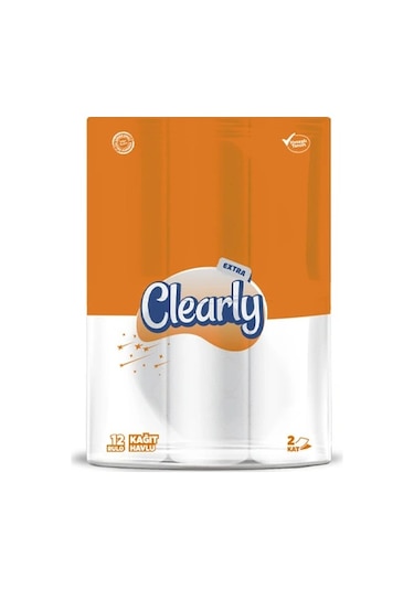 Clearly Extra Ev Tipi Rulo Havlu 12'li 4 Paket 48 Rulo