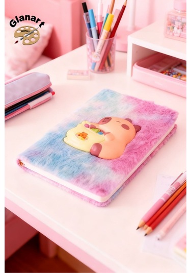 Sukuşi Capibara Peluş Defter A5 Boy Çizgili Squishy