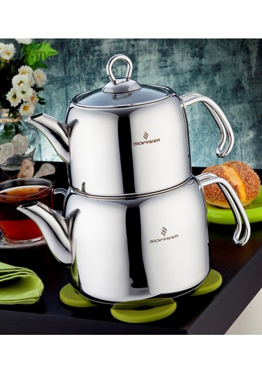 Sofram Soft Aile Boy Çaydanlık Takımı Sabit Süzgeçli