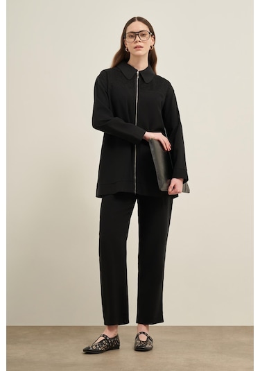 Ftz Kadın File Detay Takım Siyah 31047 Siyah