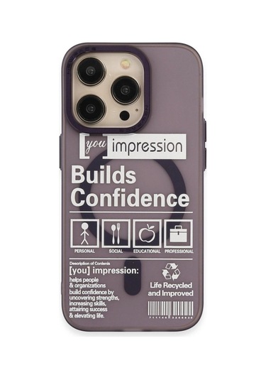 Apple, Uyumlu iPhone 14 Pro Kılıf Apollo Magneticsafe Desenli Kapak - Apollo Mor - 6