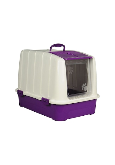 Pribor Hz-335 Kedi Köpek Evcil Hayvan Tuvaleti Büyük Boy Beyaz Eflatun