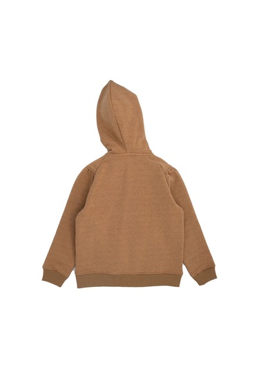 Recycle Pamuk Şardonlu Kapüşonlu Terrosso Kız Çocuk Ceket Açık Kahverengi