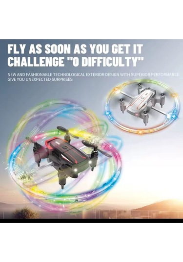 Katlanabilir Mini Bk2 Drone Optik Akışlı Led Işıklı Tek Tuş Kalkış Katlanabilir Tasarım Rc Uzaktan Kumandalı Drone - Beyaz
