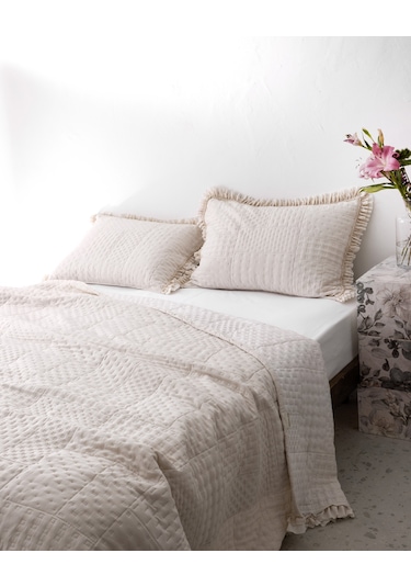 Madame Coco Medus Çift Kişilik Yatak Örtüsü - Bej Ekru
