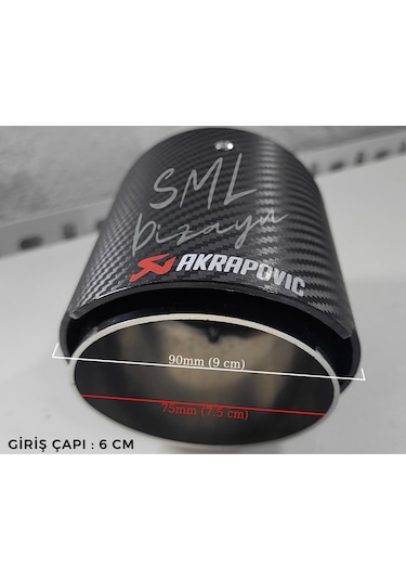 Akrapoviç 90 mm Tekli Egzoz Ucu Akrapoviç 90lık Egzos-Egsoz Ucu