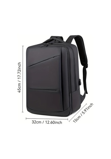 Xuweiwei Siyah Moda Trendi İşletme Bilgisayar Sırt Çantası Rahat Seyahat Nefes Alabilir Hafif Şık Erkek Kadın Siyah