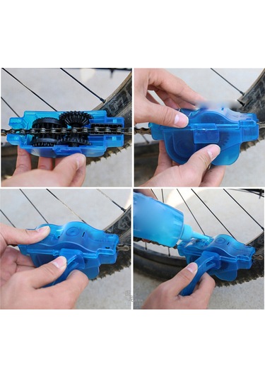 Dofolink Mountain Bisiklet Zincir Temizleyici Seti - Abs Malzeme, Taşınabilir, Mavi Büyük Ve Küçük Fırça İle Yol Bisikletleri İçin Temizlik Aracı