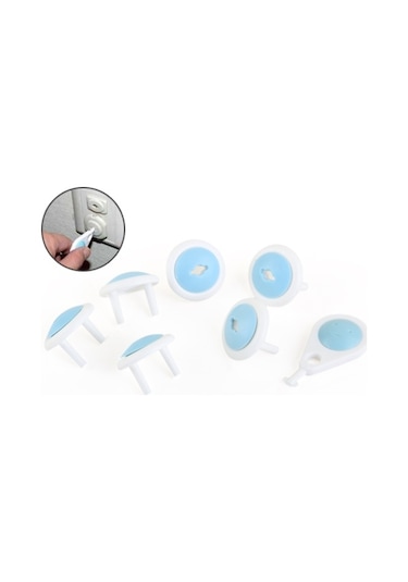 Büro Ev Bebek Güvenliği İçin 6adet Amerikan Tipe Uyumlu Anahtarlı Priz Kilidi Seti Gri