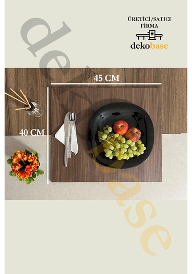 Ceviz 4 Adet Çok Amaçlı Koltuk Kenar Sehpası, Supla, Yemek Servis Altlığı Ceviz