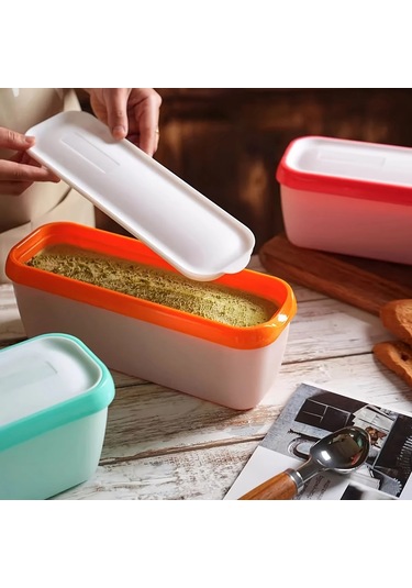 1 Adet Dikdörtgen Çift Dondurma Kapaklı Kutu Ev Yapımı Dondurma Mor