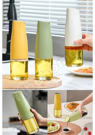 Tilbe Home 2li Fonksiyonlu Cam Yağdanlık 500ml Still Yerçekimi Ot