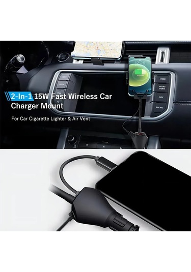 Youtek Araç Sigara Çakmaklı Telefon Tutucu, 18w Hızlı Şarj, Çift Usb, Akıllı Koruma, Abs Malzeme, Q708 Siyah