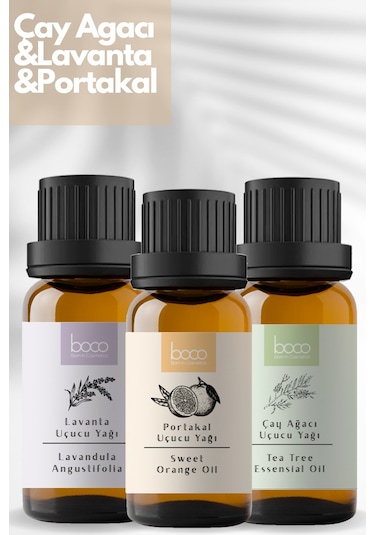 Boco Born In Cosmetics Çay Ağacı + Lavanta + Portakal Saf Aromaterapi Uçucu Yağı 3 x 10 ML