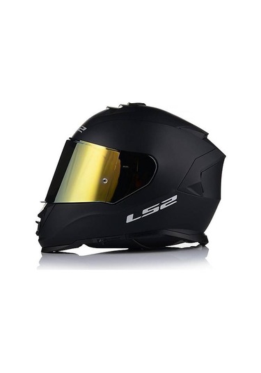 Ls2 Storm 2 Mat Siyah Kapalı Motosiklet Kaskı Gold Camlı Mat Siyah