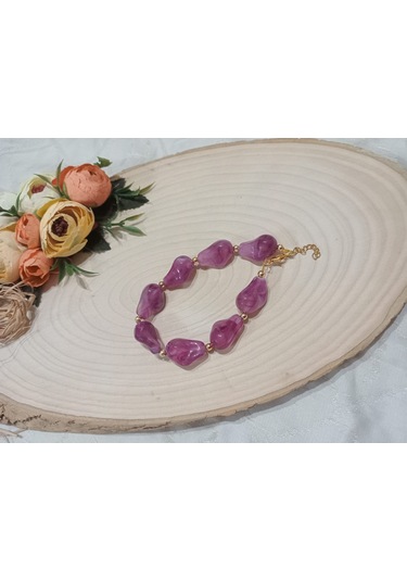 Mor Kaya Modeli Bileklik Mor