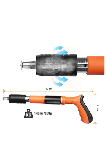 Barutlu Çivi Çakma Tabancası Seti 150 Çivi + Gözlük + Eldiven