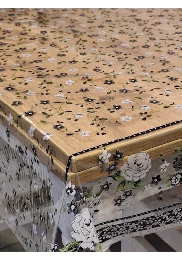 Şeffaf 0.018 Mm Pvc Muşamba - Desenli Silinebilir Şeffaf Masa Örtüsü 16ns35 Şeffaf