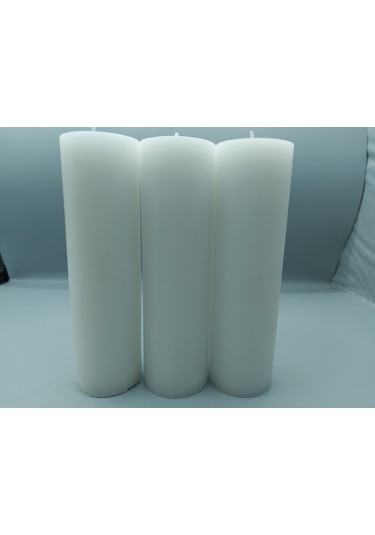 Soya Parafinli Beyaz 1 Adet 160-170 Saat Yanma Süreli Çap:10 Cm Boy:25 Silindir Blok Mum Beyaz Beyaz