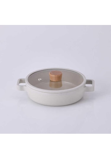 Neoflam Döküm Kapaklı Sahan Fika 20cm Bej Bej